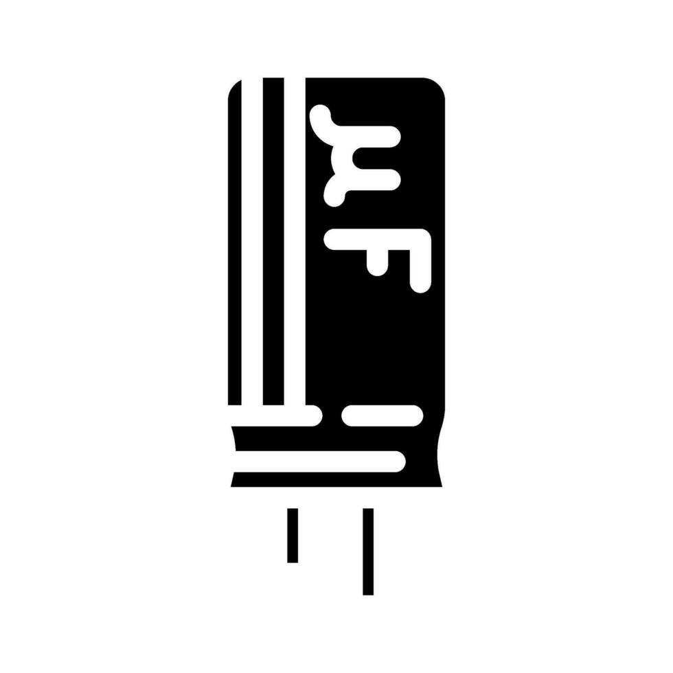 condensador eléctrico ingeniero glifo icono vector ilustración