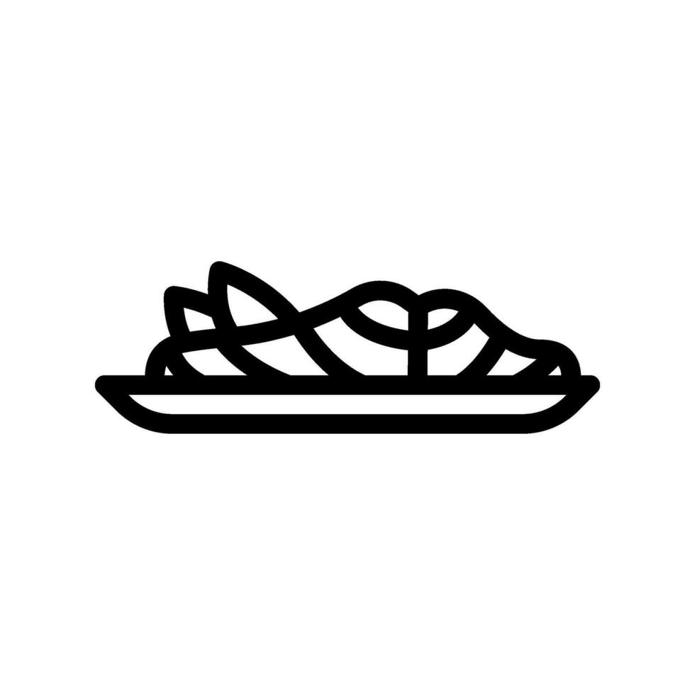 teriyaki salmon japanese food line icon vector illustration