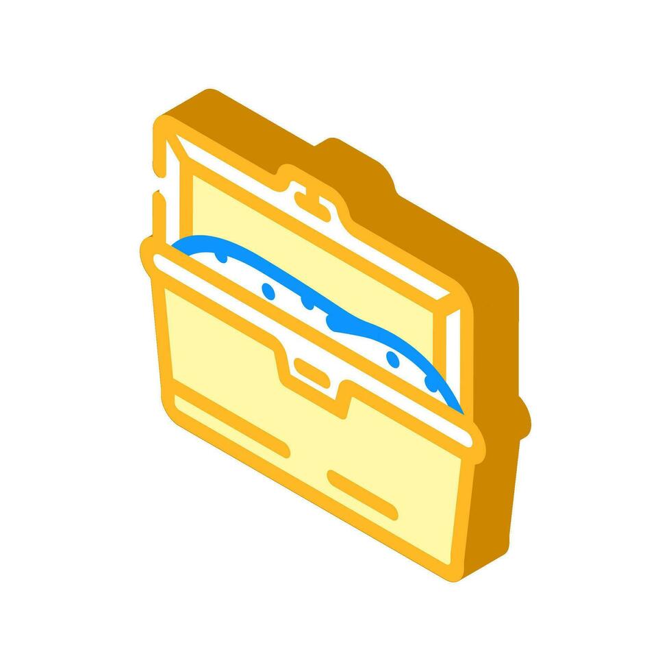 lunch box plastic container isometric icon vector illustration