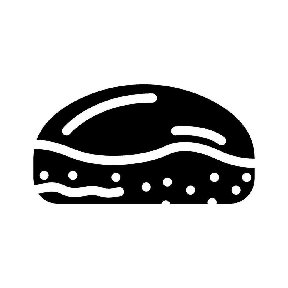 chocolate bun food meal glyph icon vector illustration