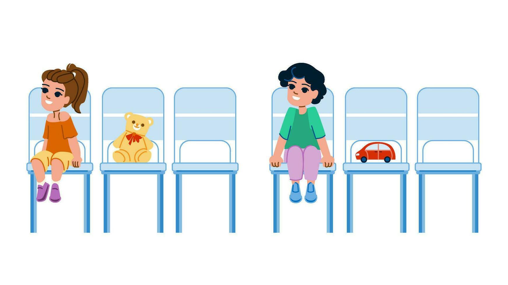 waiting room kid vector