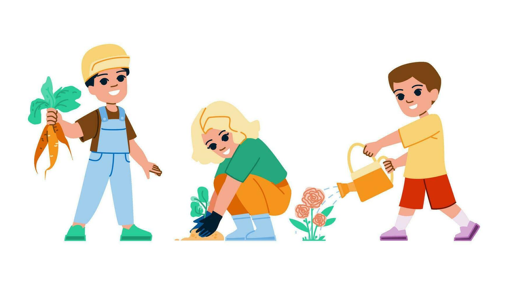 garden kids vector