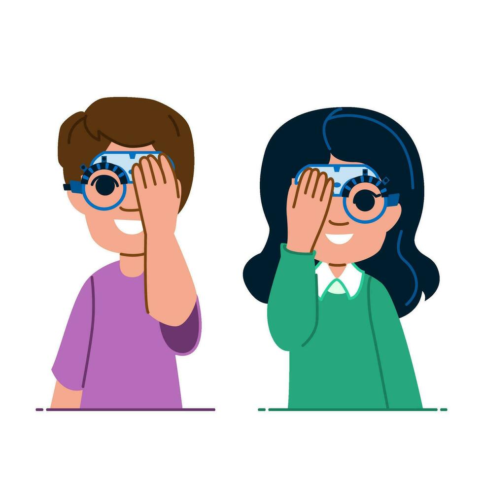 optometrist kid vector