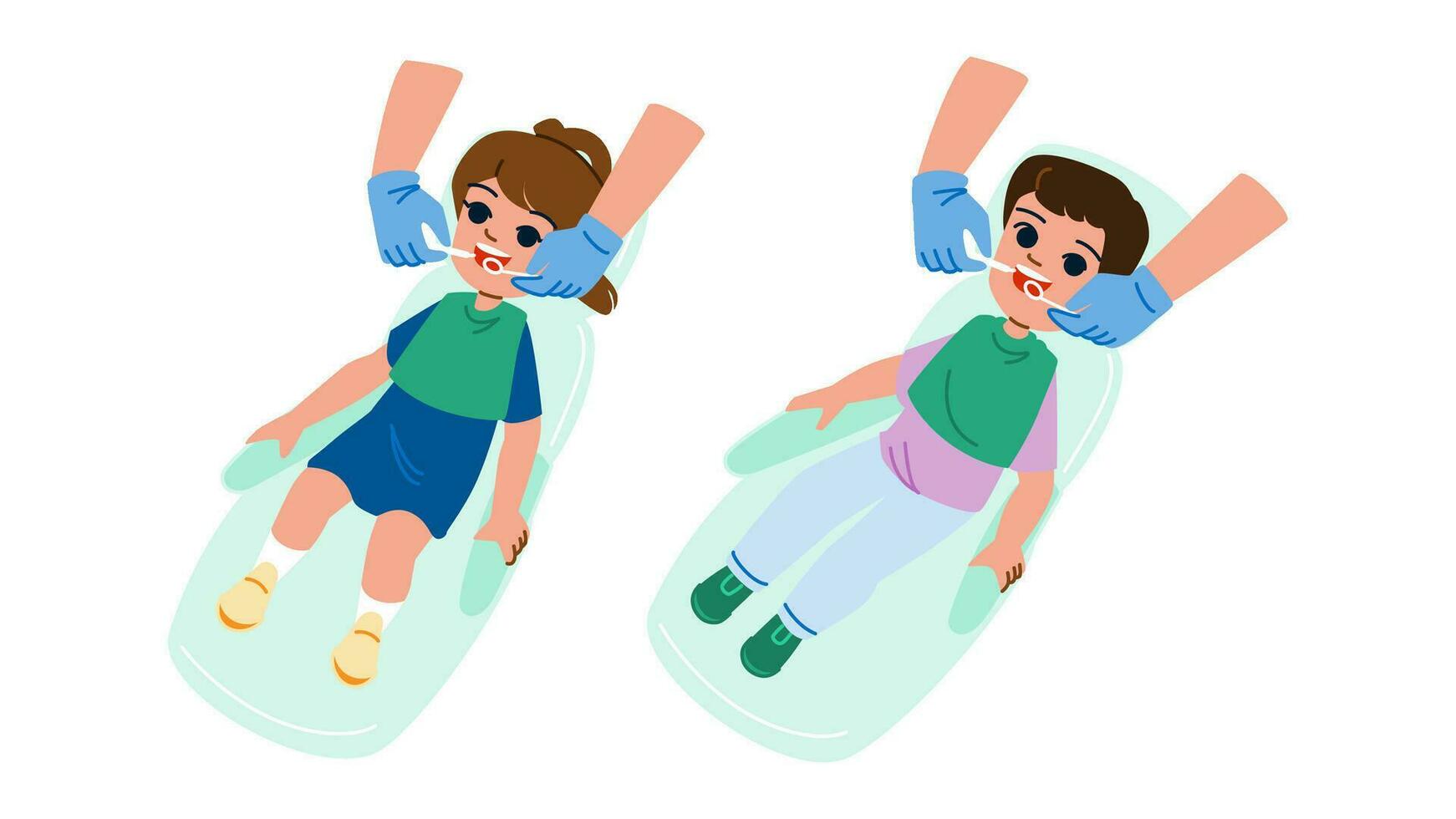 dental checkup kid vector