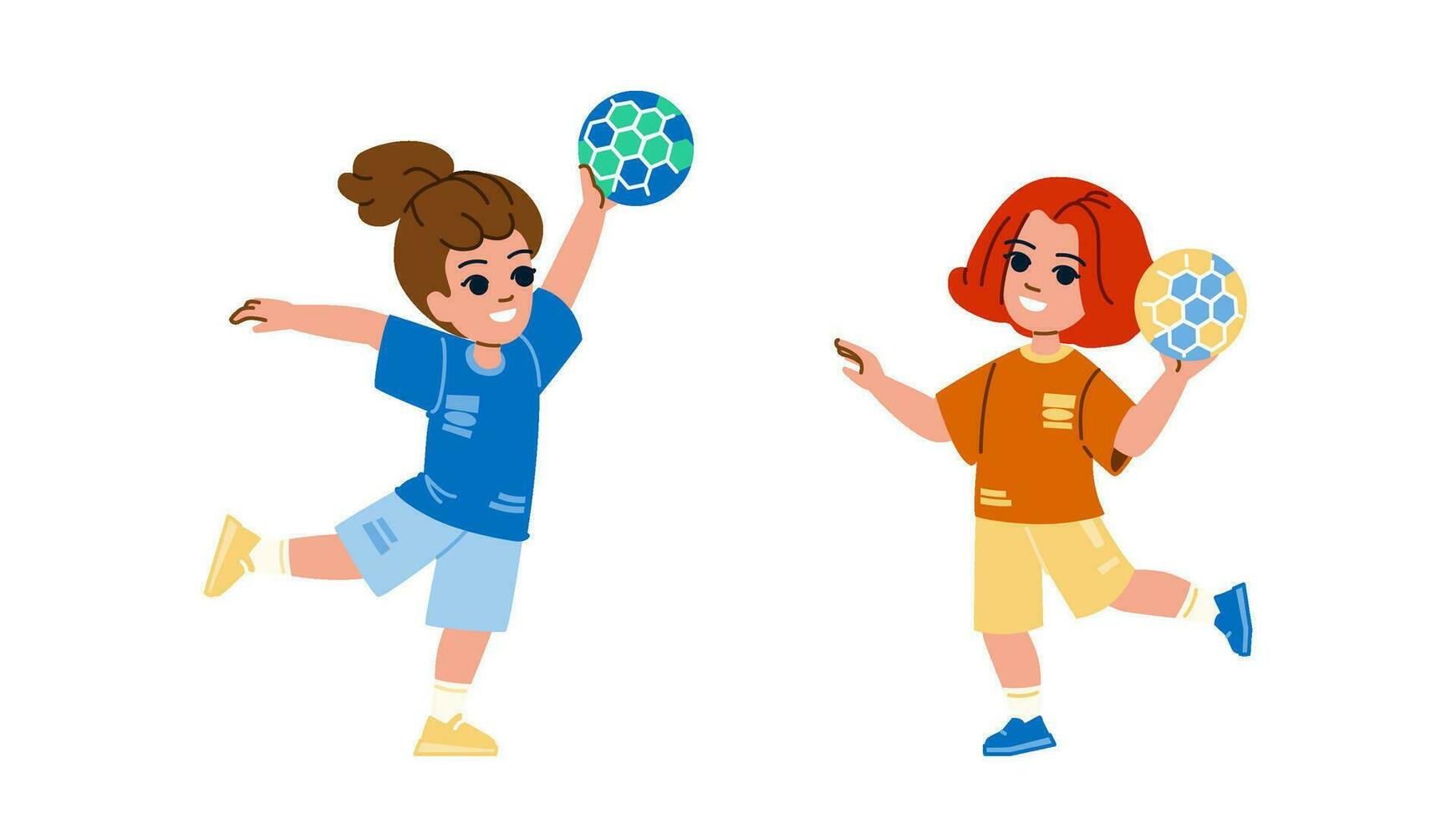 handball kid vector