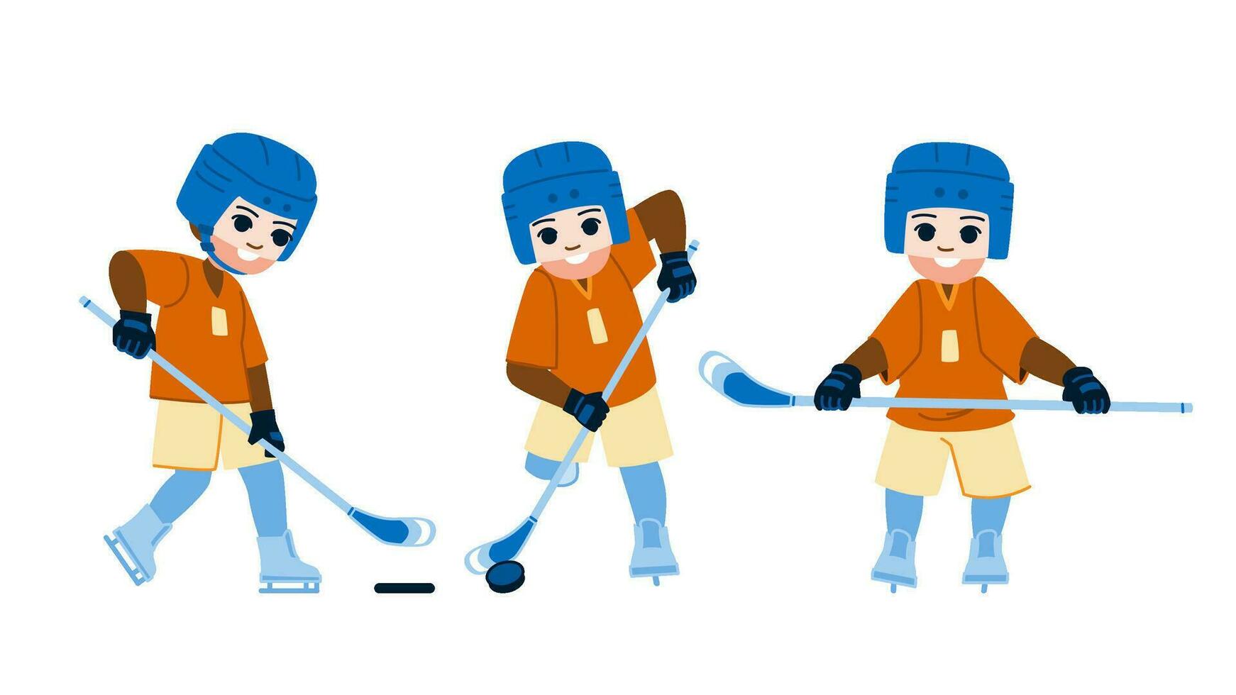 ice hockey kid vector