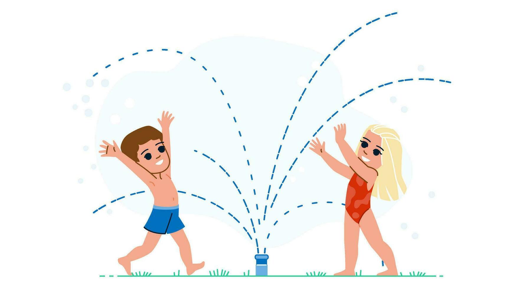 garden sprinkler kid vector