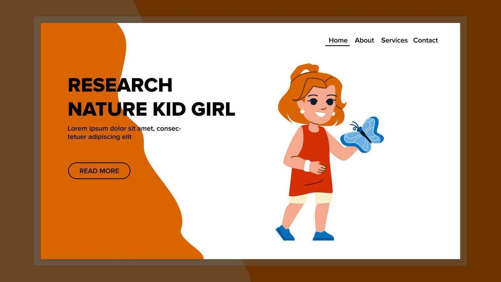 research nature kid girl vector