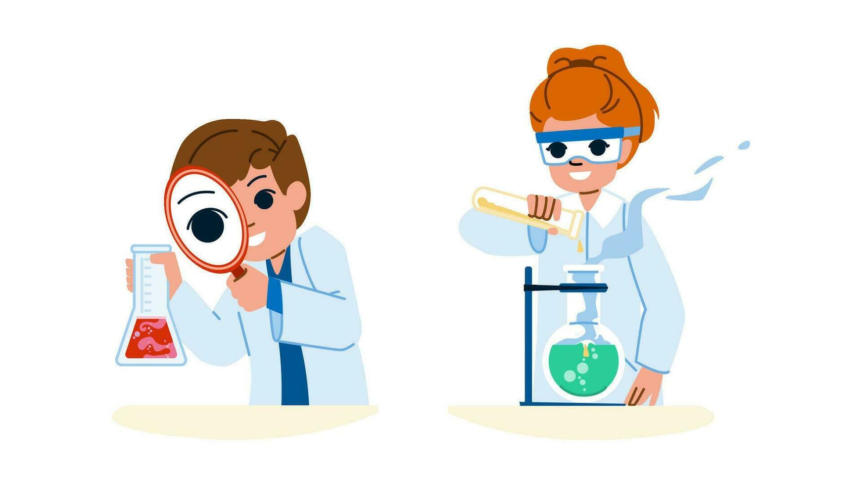 science experiment kid vector