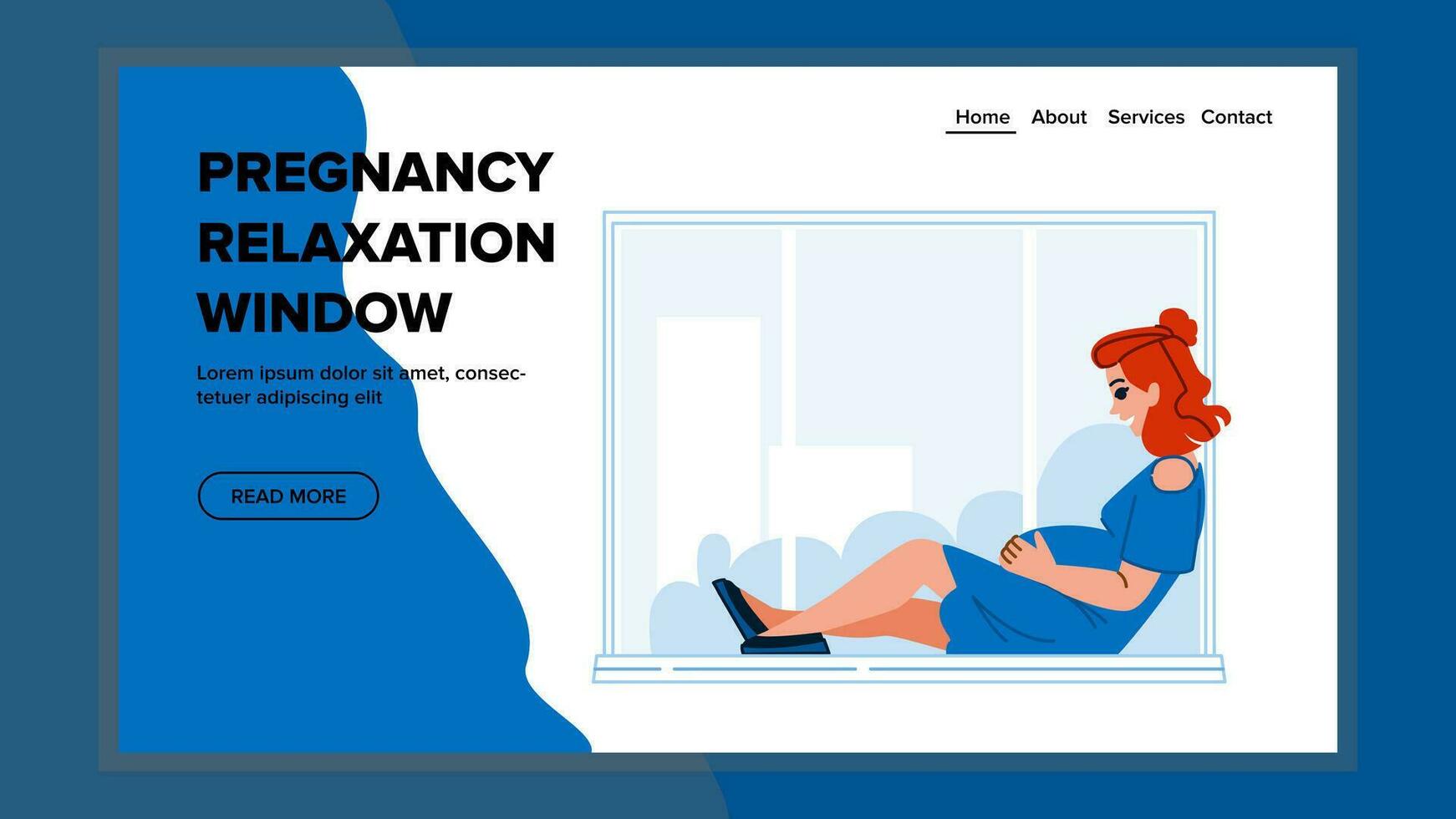 pregnancy relaxation window vector