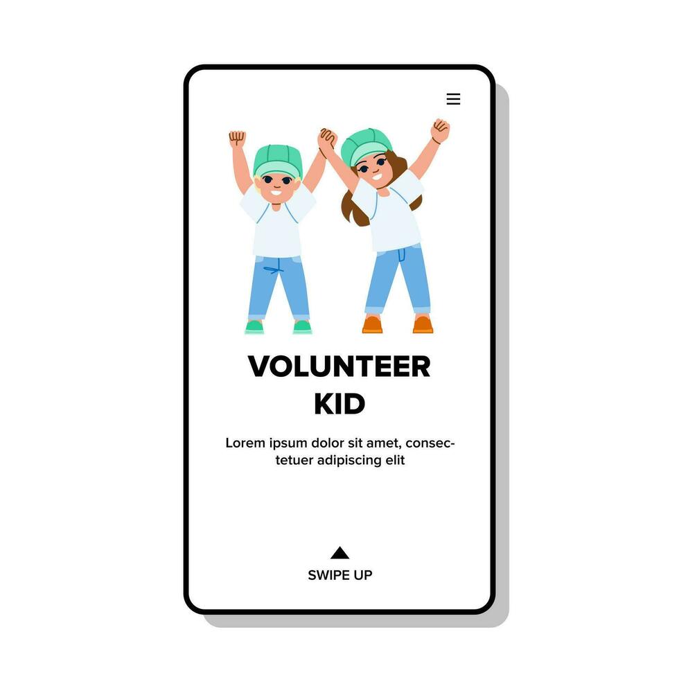 voluntario niño vector