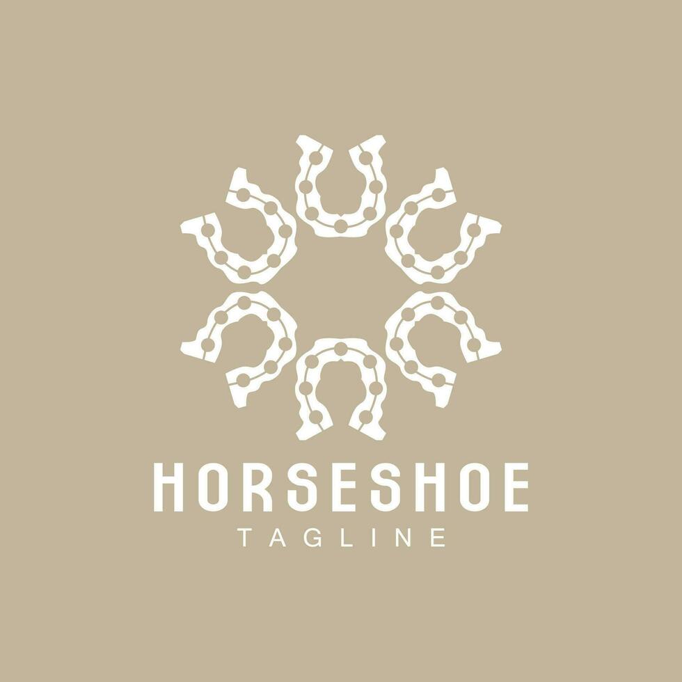 Horseshoe Logo, Cowboy Horse Vector, Icon Design Symbol Template vector