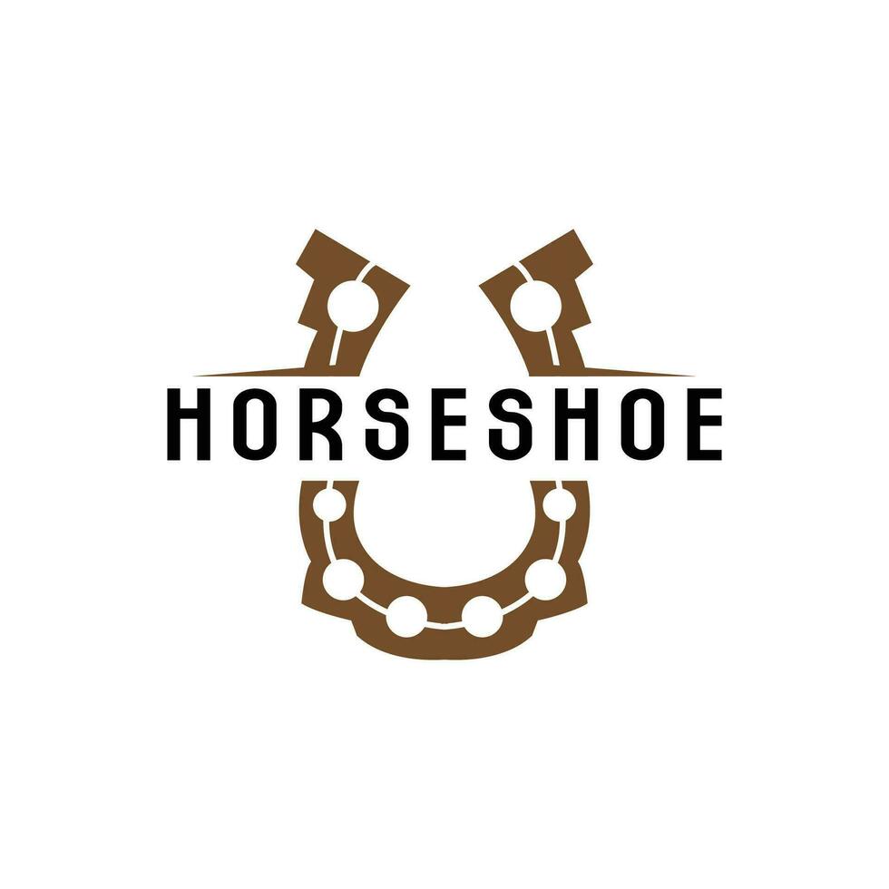 Horseshoe Logo, Cowboy Horse Vector, Icon Design Symbol Template vector