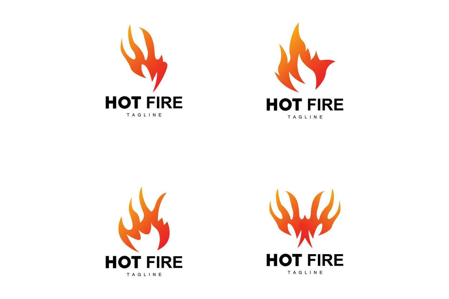 Fire Logo, Burning Hot Flame Vector, Simple Design Template Illustration vector