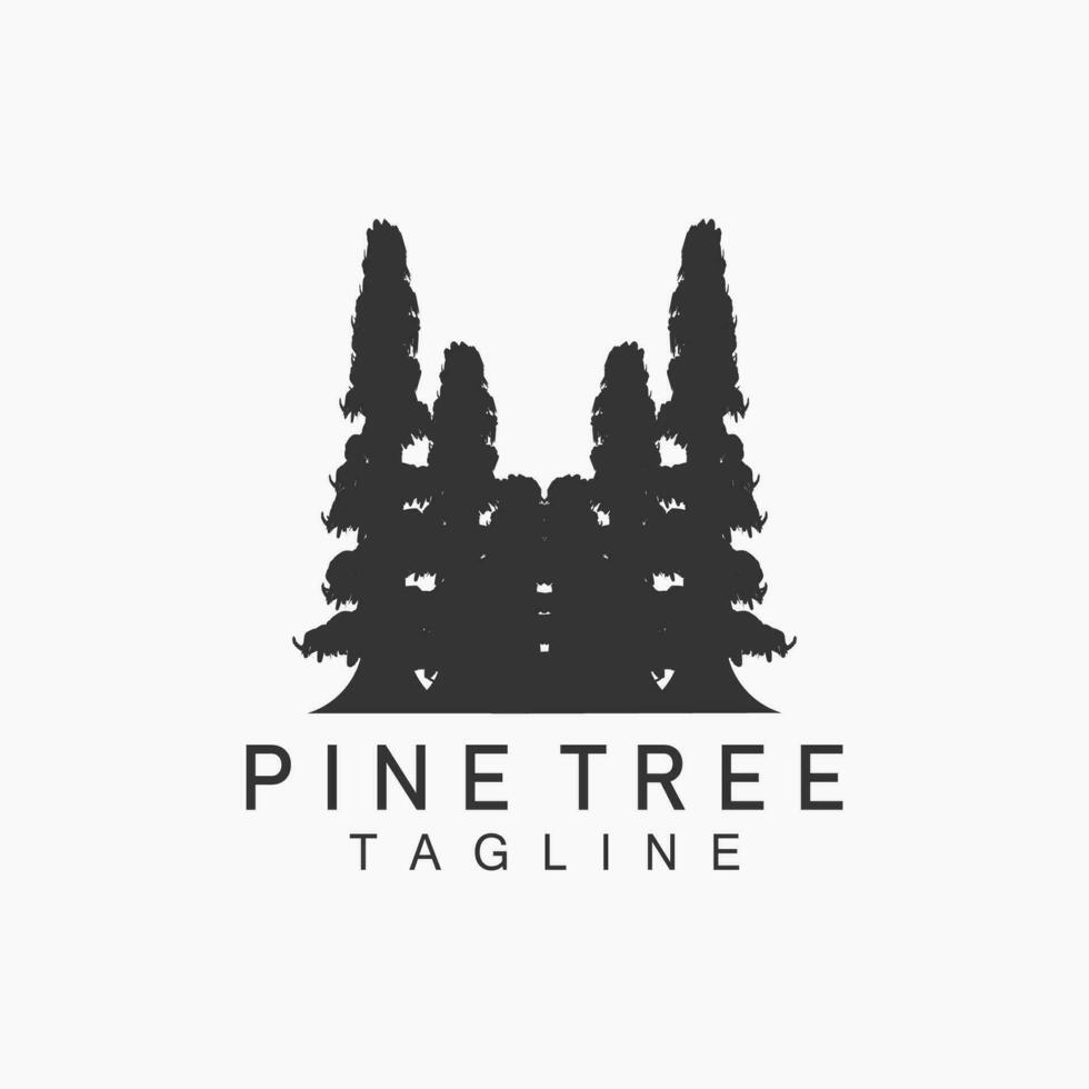 Pine Tree Logo, Green Plant Vector, Tree Silhouette Design, Icon, Illustration, Template vector