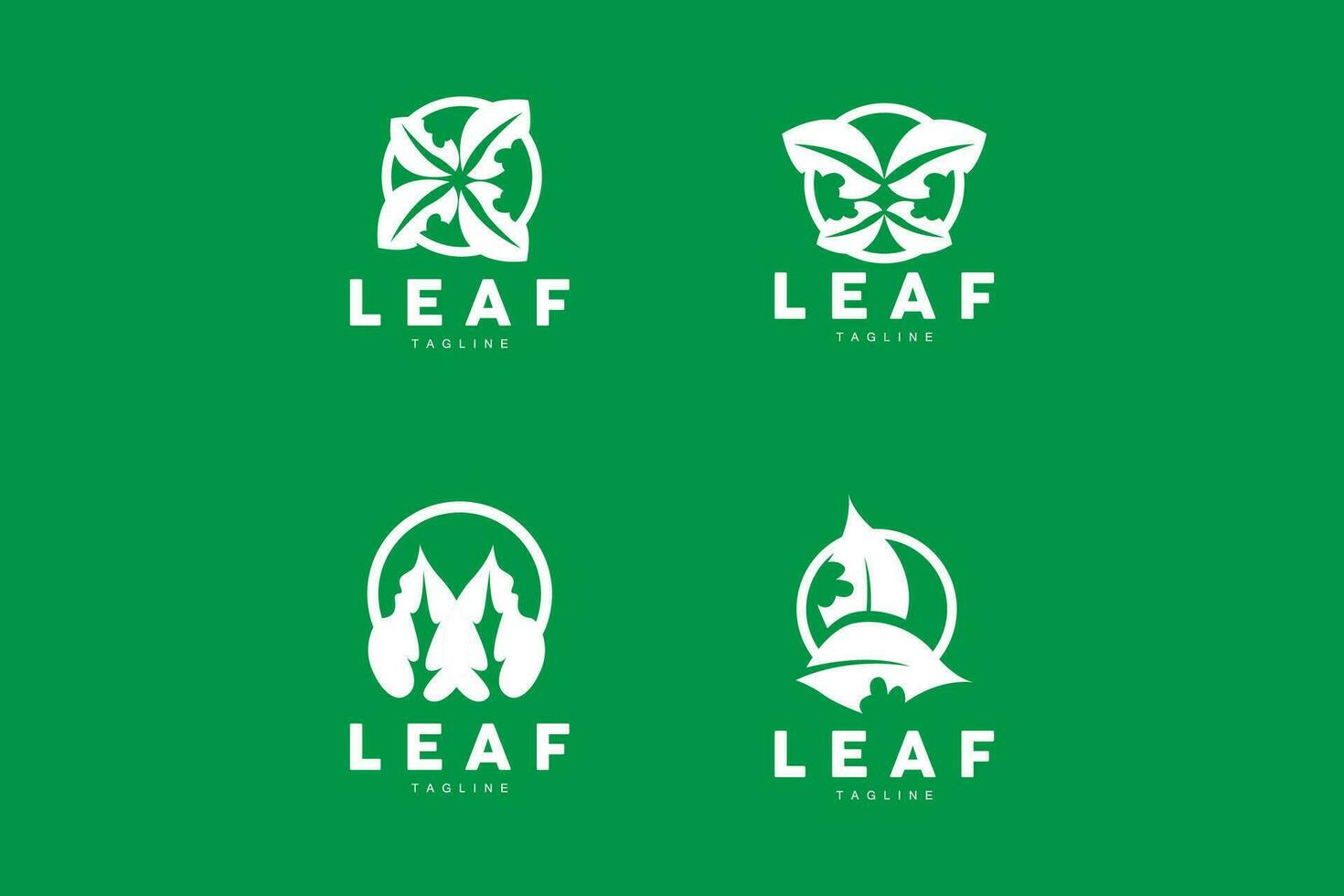 Green Leaf Logo, Ecology Natural Plant Vector, Nature Design, Illustration Template Icon vector