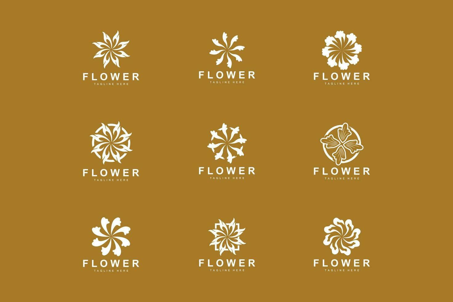 floral logo, hojas y flores botánico jardín vector, floral diseño de vida vector