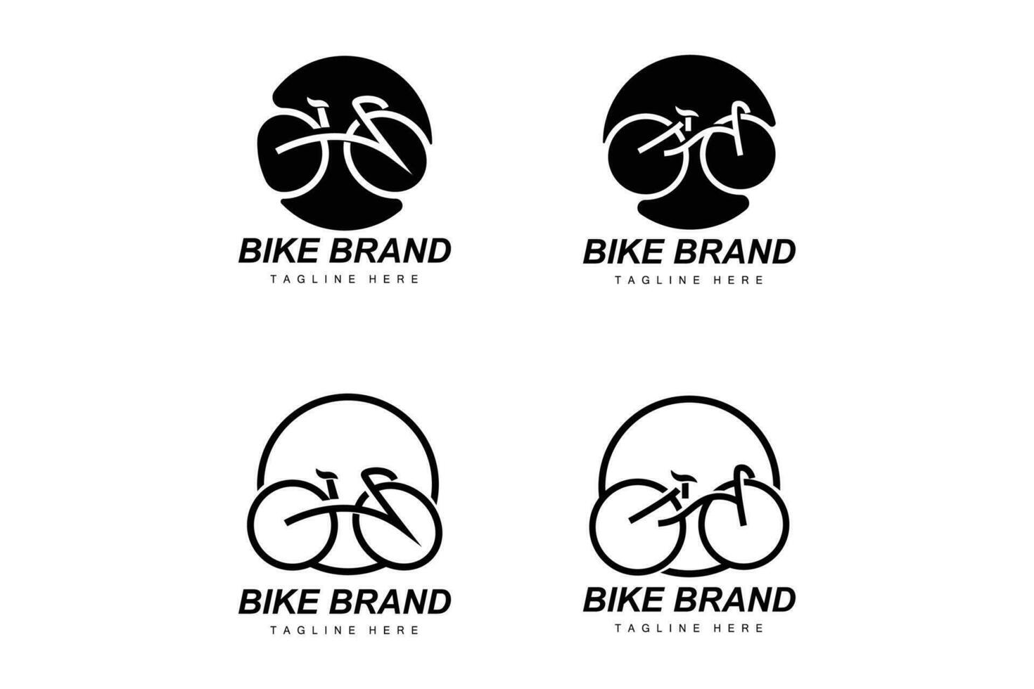 Bike Logo. Bicycle Sport Branch Vector, Simple Minimalist Transportation Design, Template, Silhouette vector