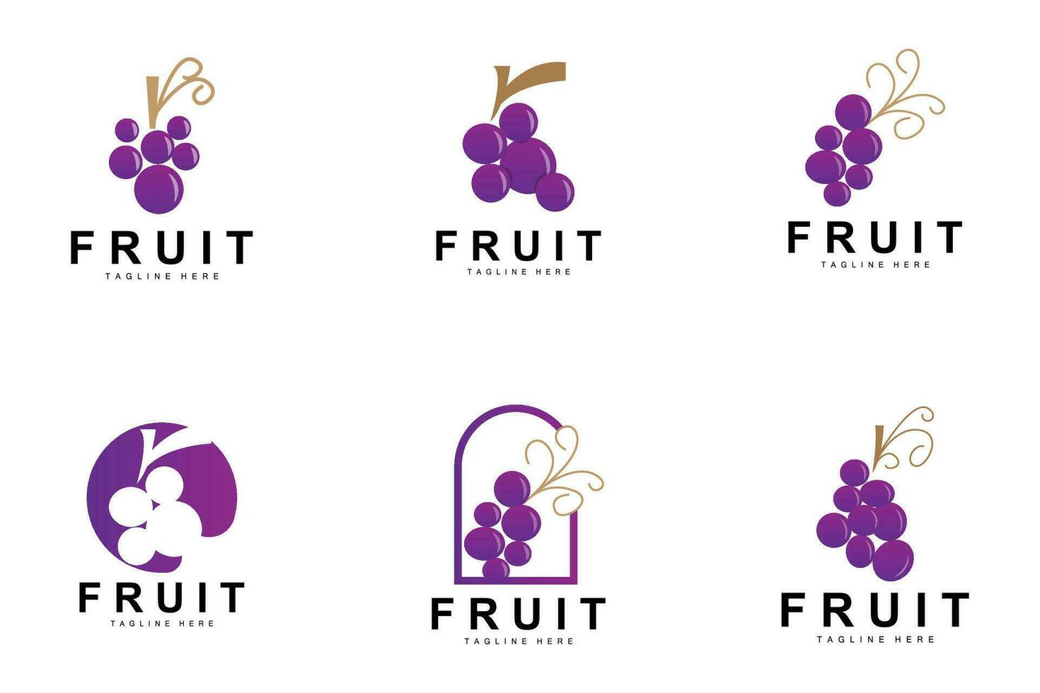 Grape Logo, Farm Fruit Vector, Fresh Purple Fruit Design, Grape Product Icon, Fruit Shop vector