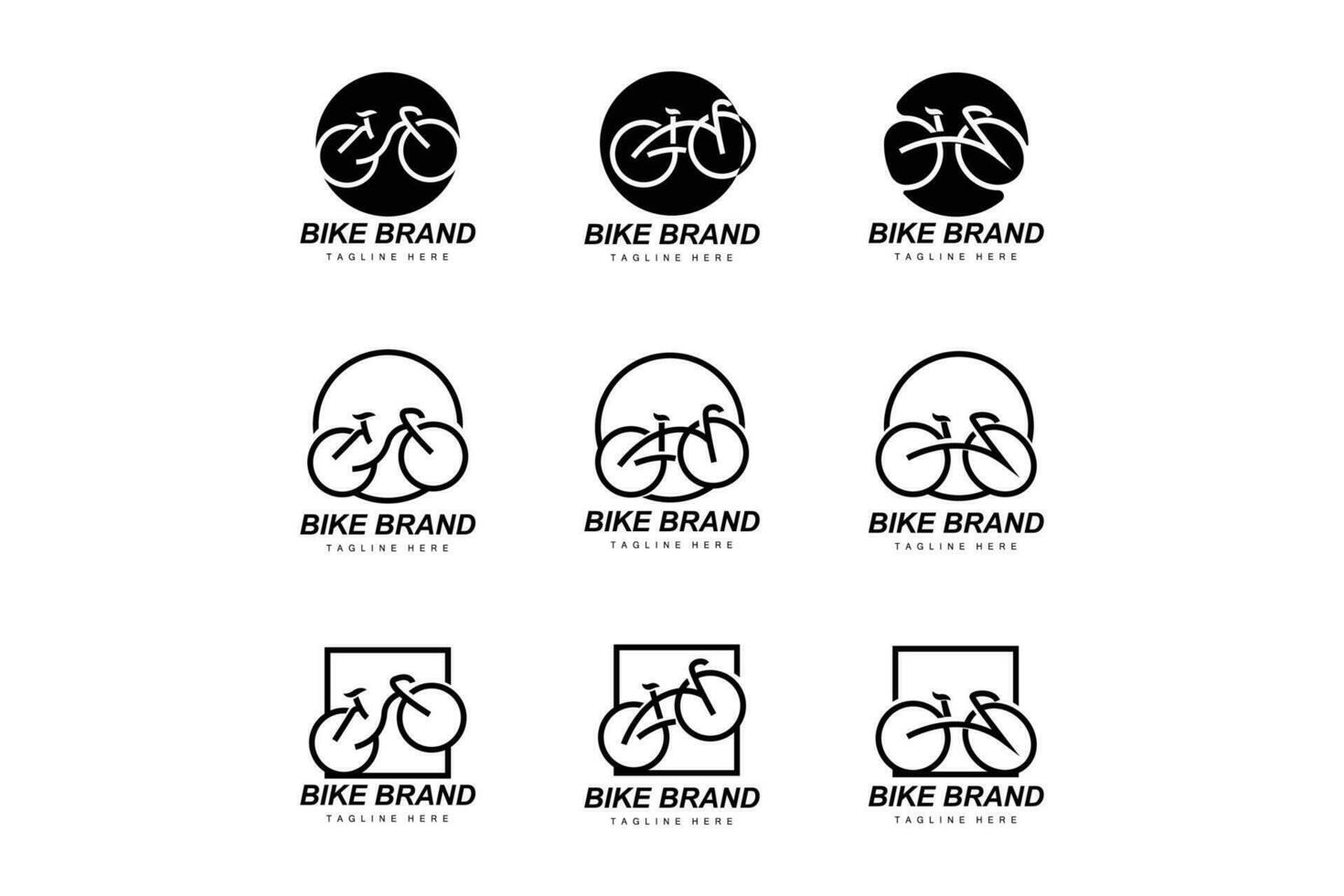 Bike Logo. Bicycle Sport Branch Vector, Simple Minimalist Transportation Design, Template, Silhouette vector