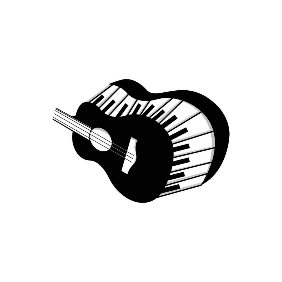 Guitar Logo, Ukulele Musical instrument Vector, Simple Silhouette Design vector