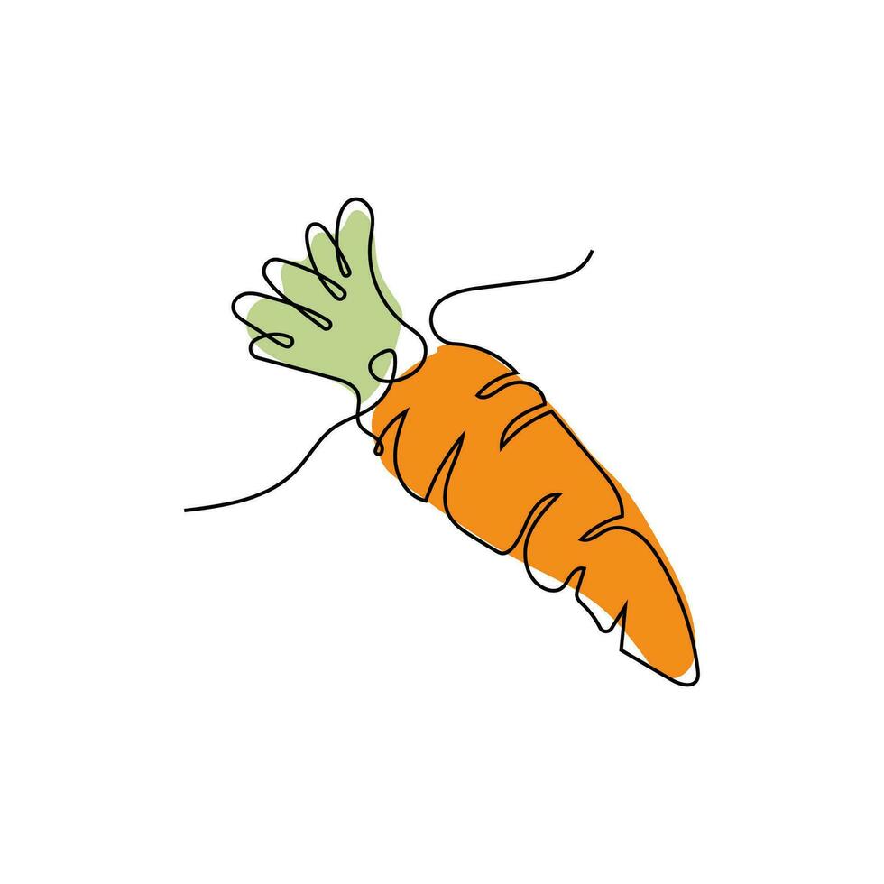 Carrot Logo, Vector Garden Farm Carrot Vegetables, Line Design, Template Illustration