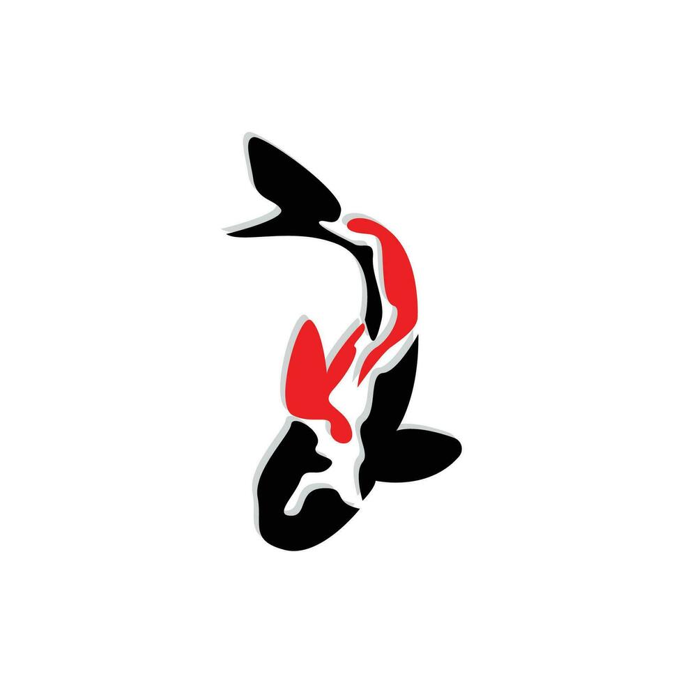 diseño del logotipo de peces koi, vector de peces ornamentales de la suerte y el triunfo chino, icono de pez dorado de la marca de la empresa