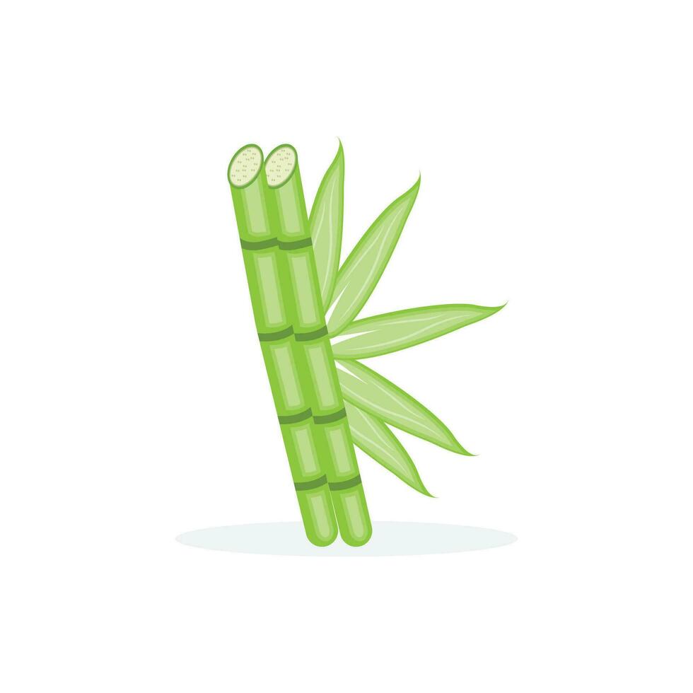 Bamboo Logo, Panda Food Green Plant Vector, Simple Minimalist Design, Illustration Element Template vector