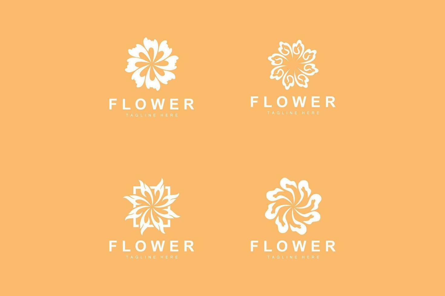 floral logo, hojas y flores botánico jardín vector, floral diseño de vida vector