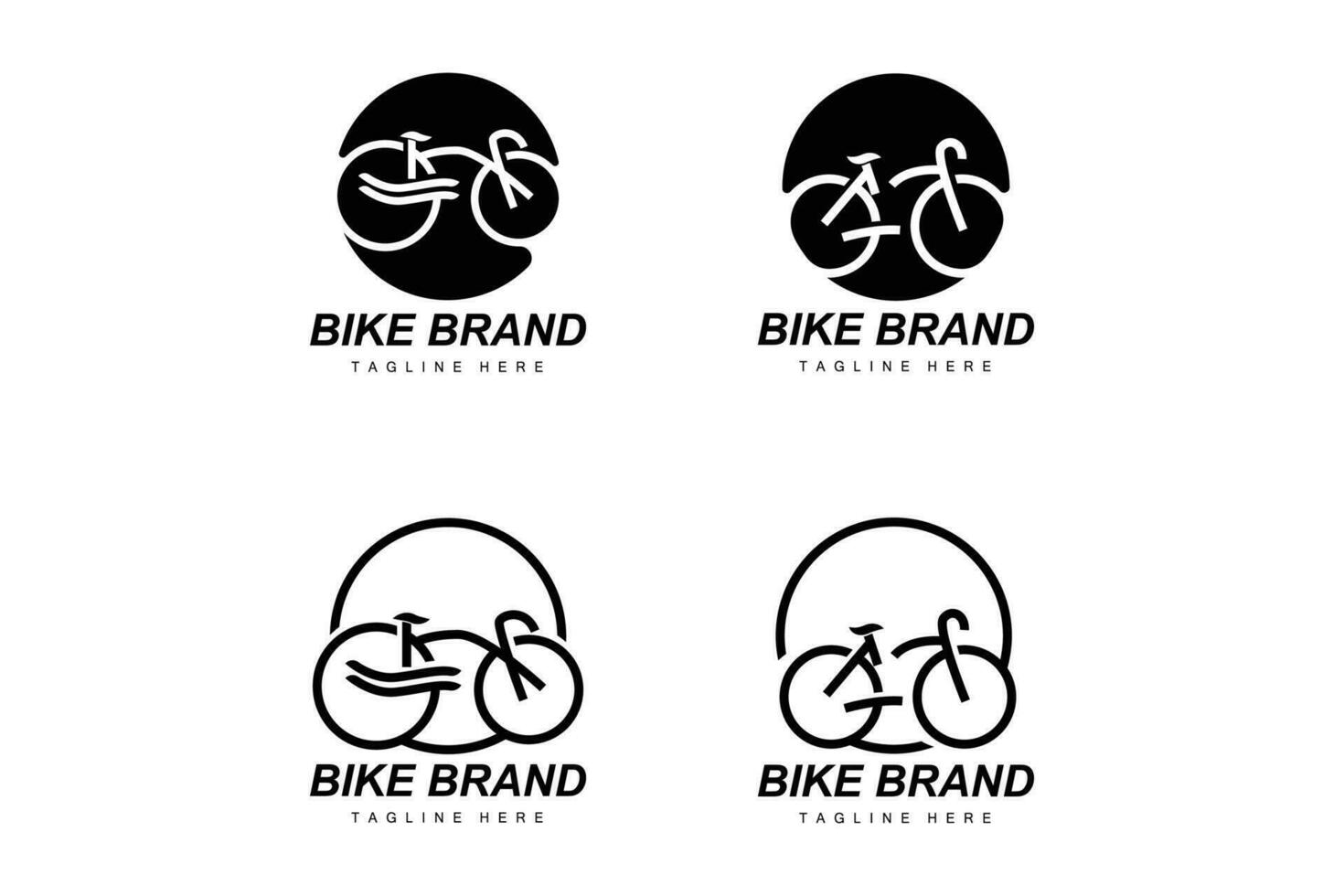 Bike Logo. Bicycle Sport Branch Vector, Simple Minimalist Transportation Design, Template, Silhouette vector