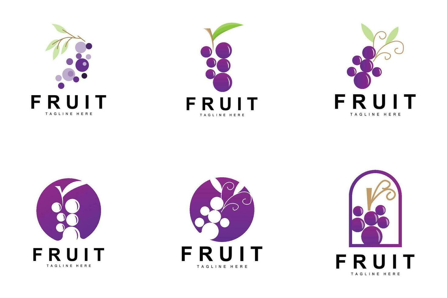 Grape Logo, Farm Fruit Vector, Fresh Purple Fruit Design, Grape Product Icon, Fruit Shop vector