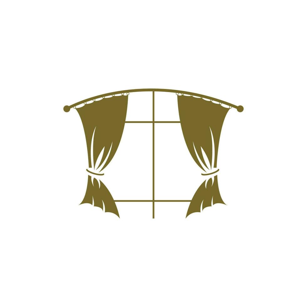 Home And Exhibition Curtain Logo Design, Building Decoration Vector Illustration