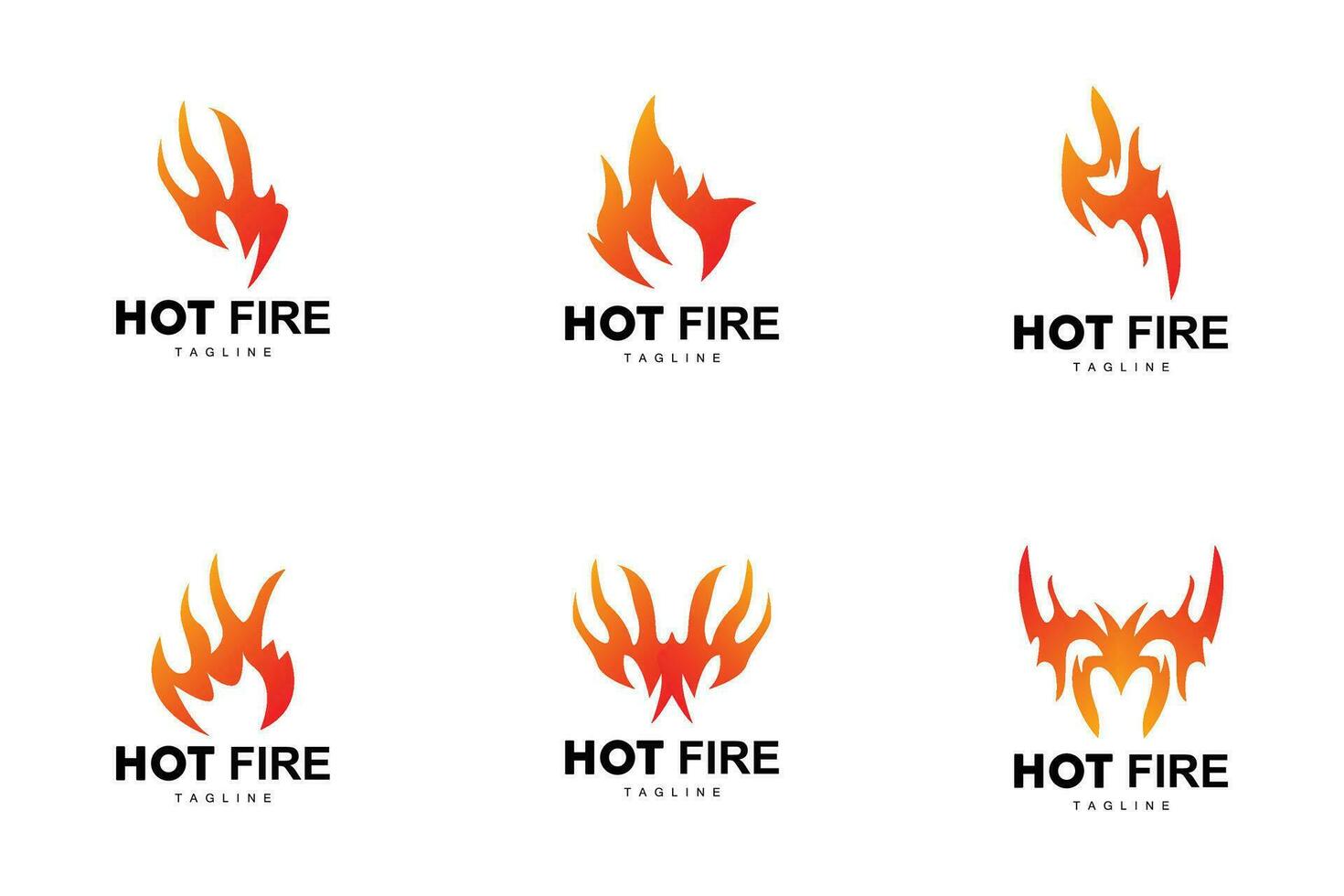 Fire Logo, Burning Hot Flame Vector, Simple Design Template Illustration vector