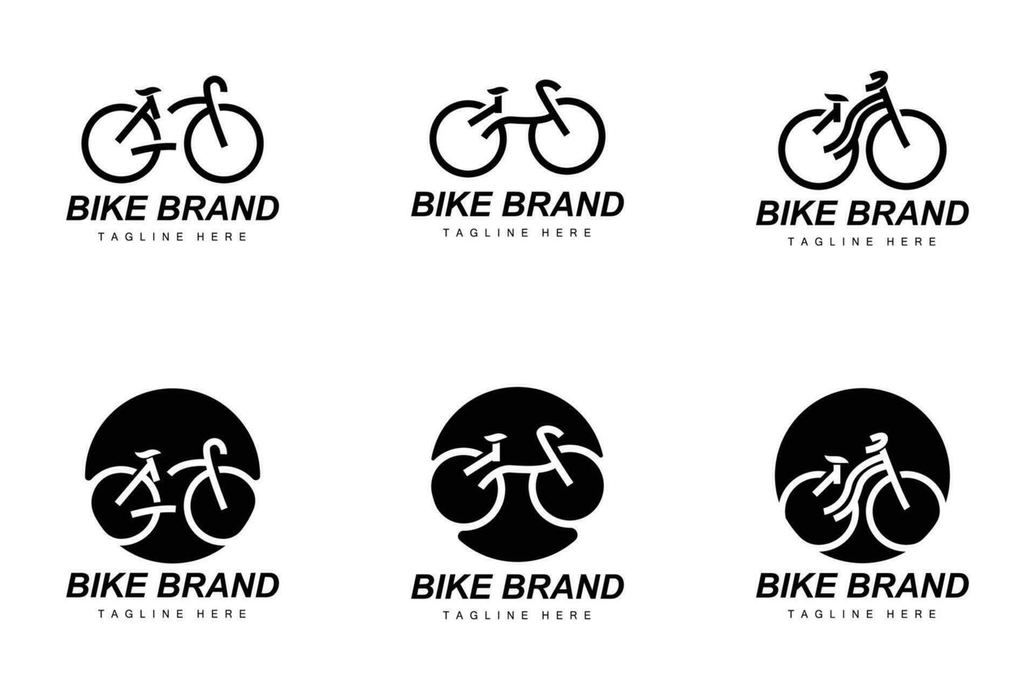 Bike Logo. Bicycle Sport Branch Vector, Simple Minimalist Transportation Design, Template, Silhouette vector