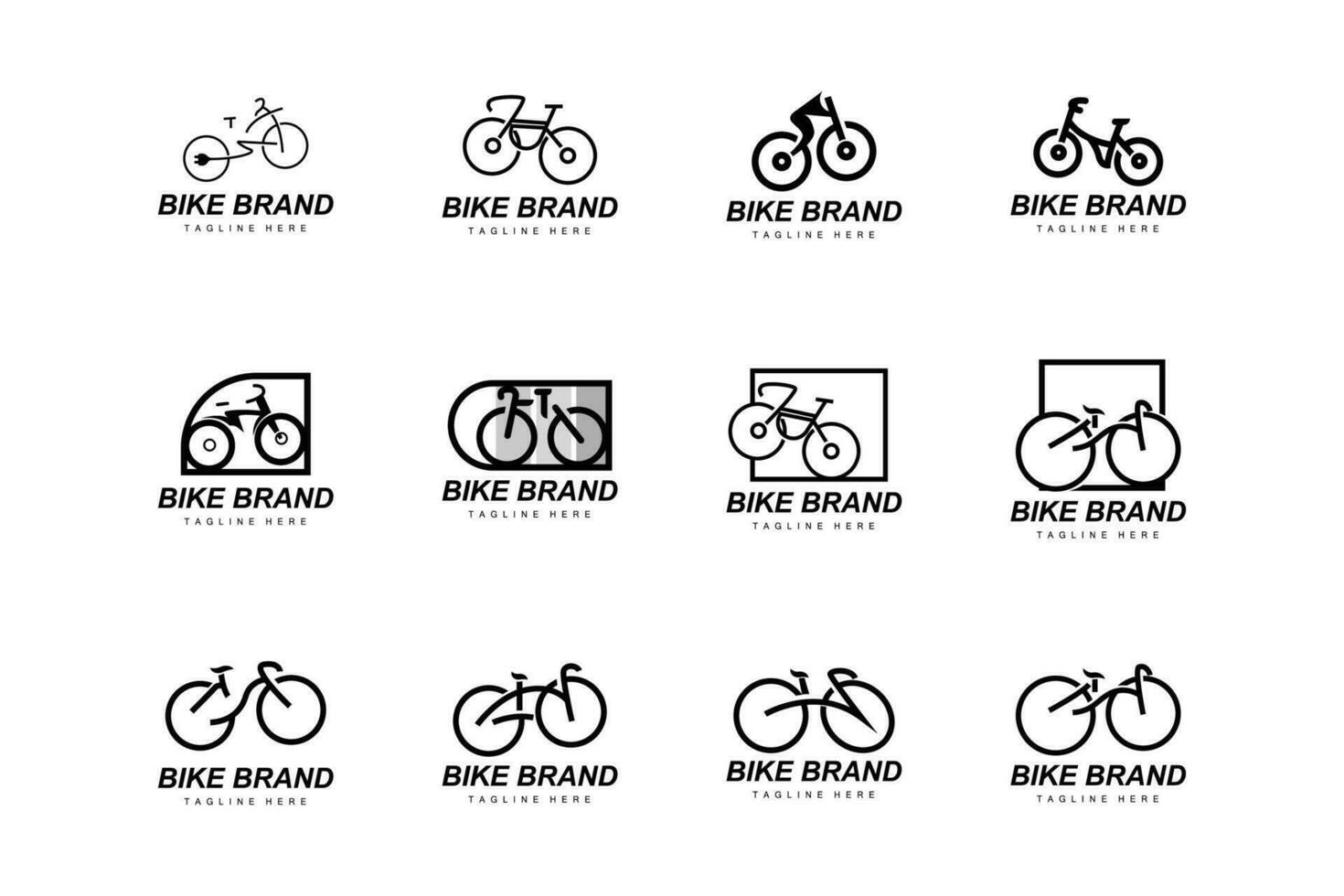 bicicleta logo. bicicleta deporte rama vector, sencillo minimalista transporte diseño, plantilla, silueta vector