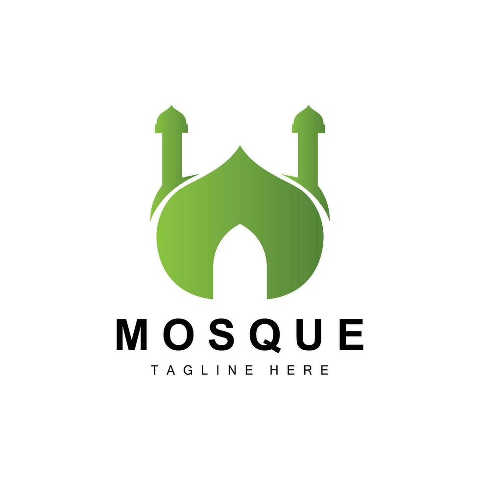 Mosque Logo, Islamic Worship Design, Eid Al Fitr Mosque Building Vector Icon Template, Ramadan, Eid Al Adha