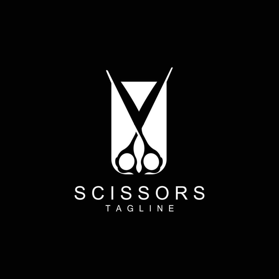 Scissors Logo, Shaver Vector, Simple Barber Shop Design, Icon, Background, Symbol, Template vector