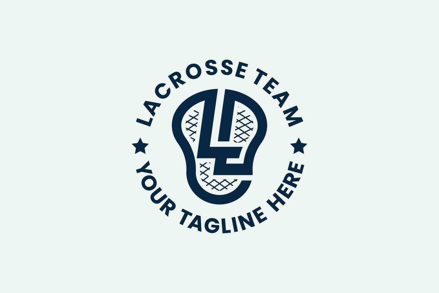 lacrosse logo con un combinación de el letras ll y el cabeza de un lacrosse palo para ninguna negocio. vector