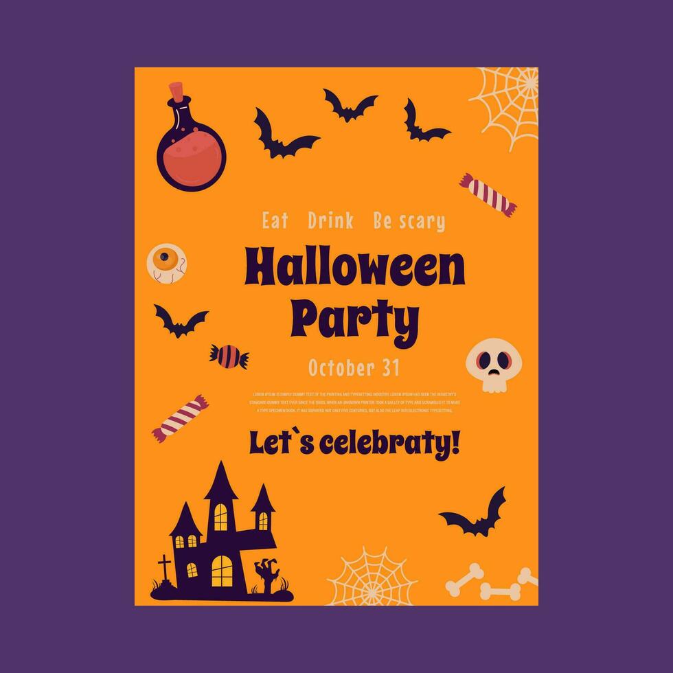 Flyer invitation to a Halloween party vector