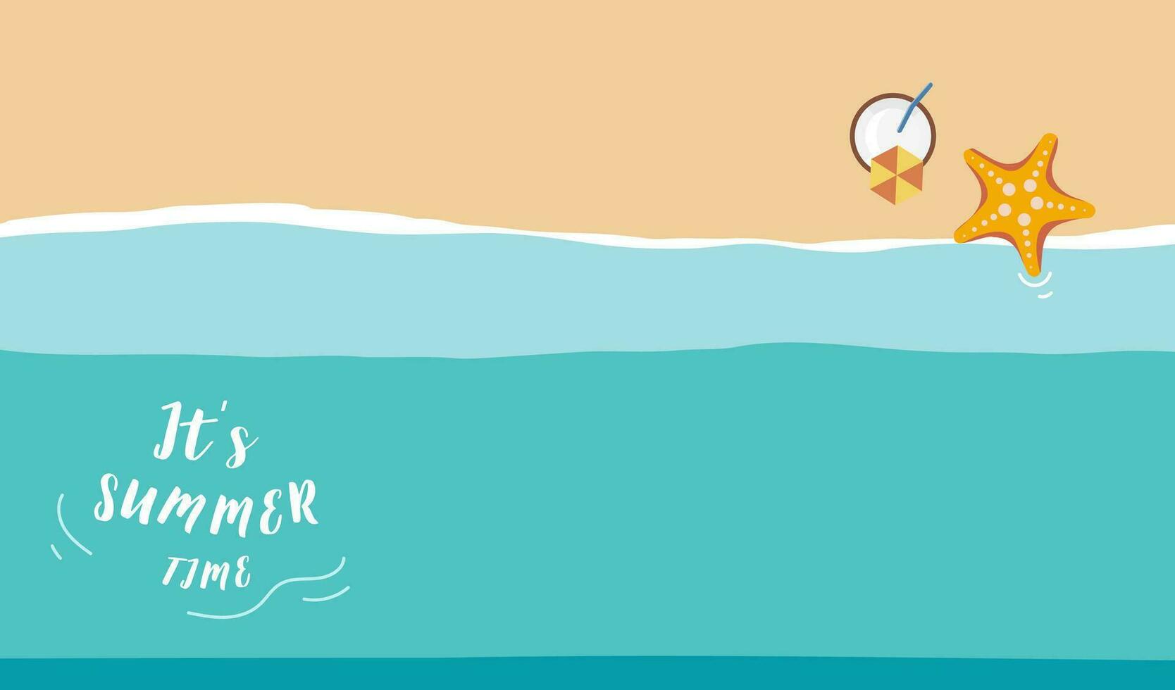Summer background with sea and beach .Vector summer banner vector