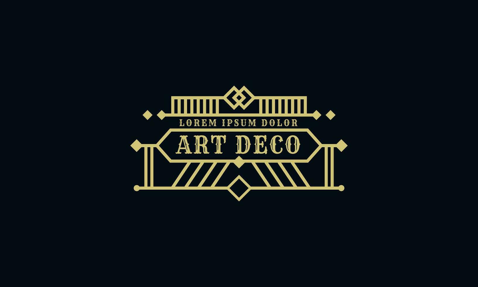 Vintage in art deco badge logo design. Retro style graphic design vector