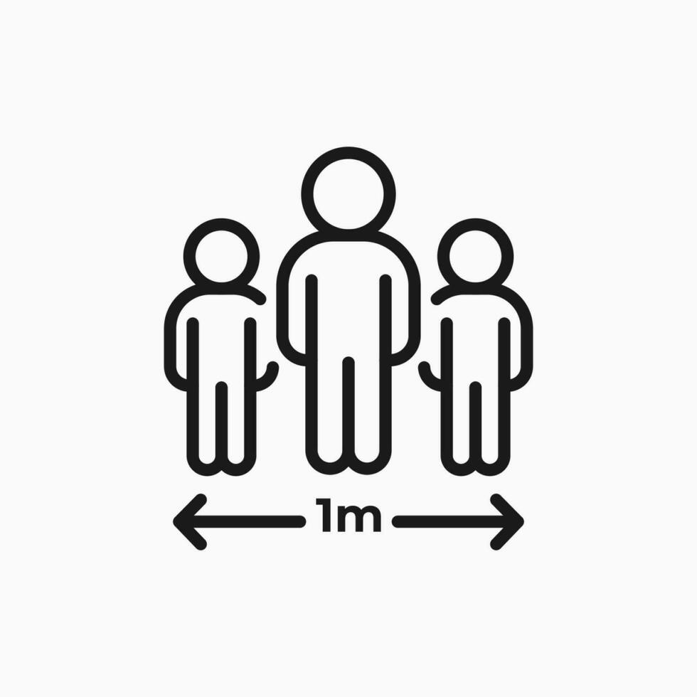 Maintain social distancing peep your distance 1 m or 1 meter to prevent from virus spreading and flu prevention. Coronavirus, social isolation and self quarantine concept. vector