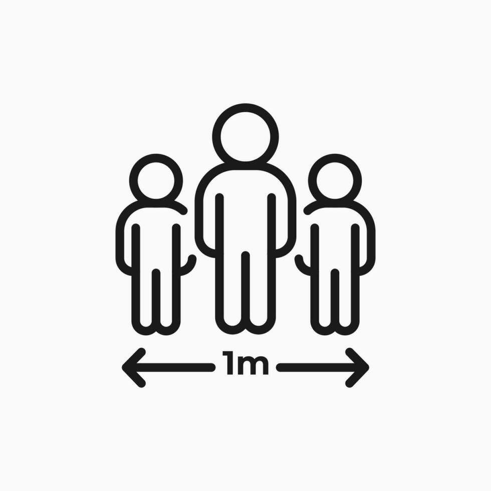 Maintain social distancing peep your distance 1 m or 1 meter to prevent from virus spreading and flu prevention. Coronavirus, social isolation and self quarantine concept. vector