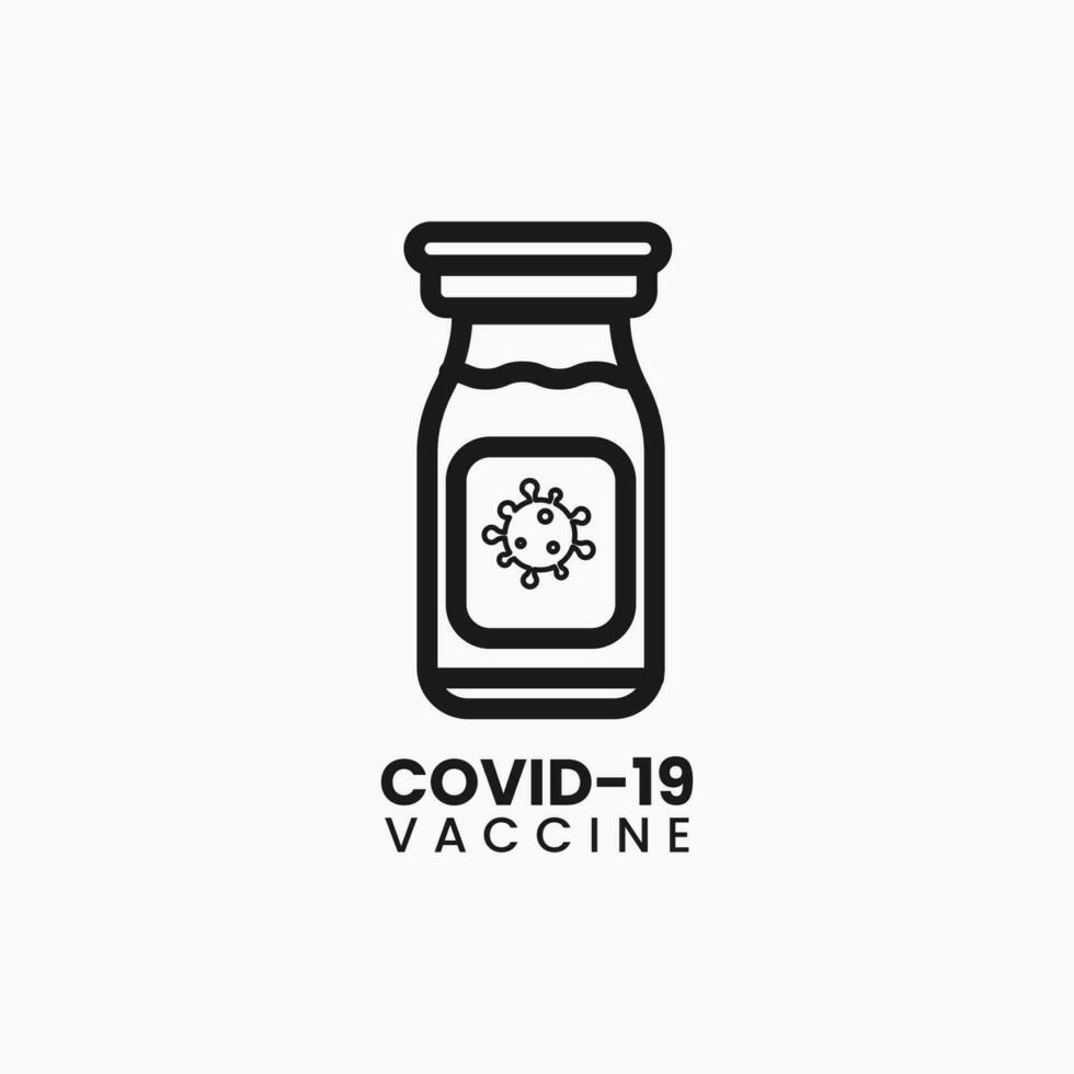 Vaccine line icon coronavirus. Corona virus symbol. Linear style coronavirus vaccine icon. Symbol template for graphic and web design collection logo vector illustration