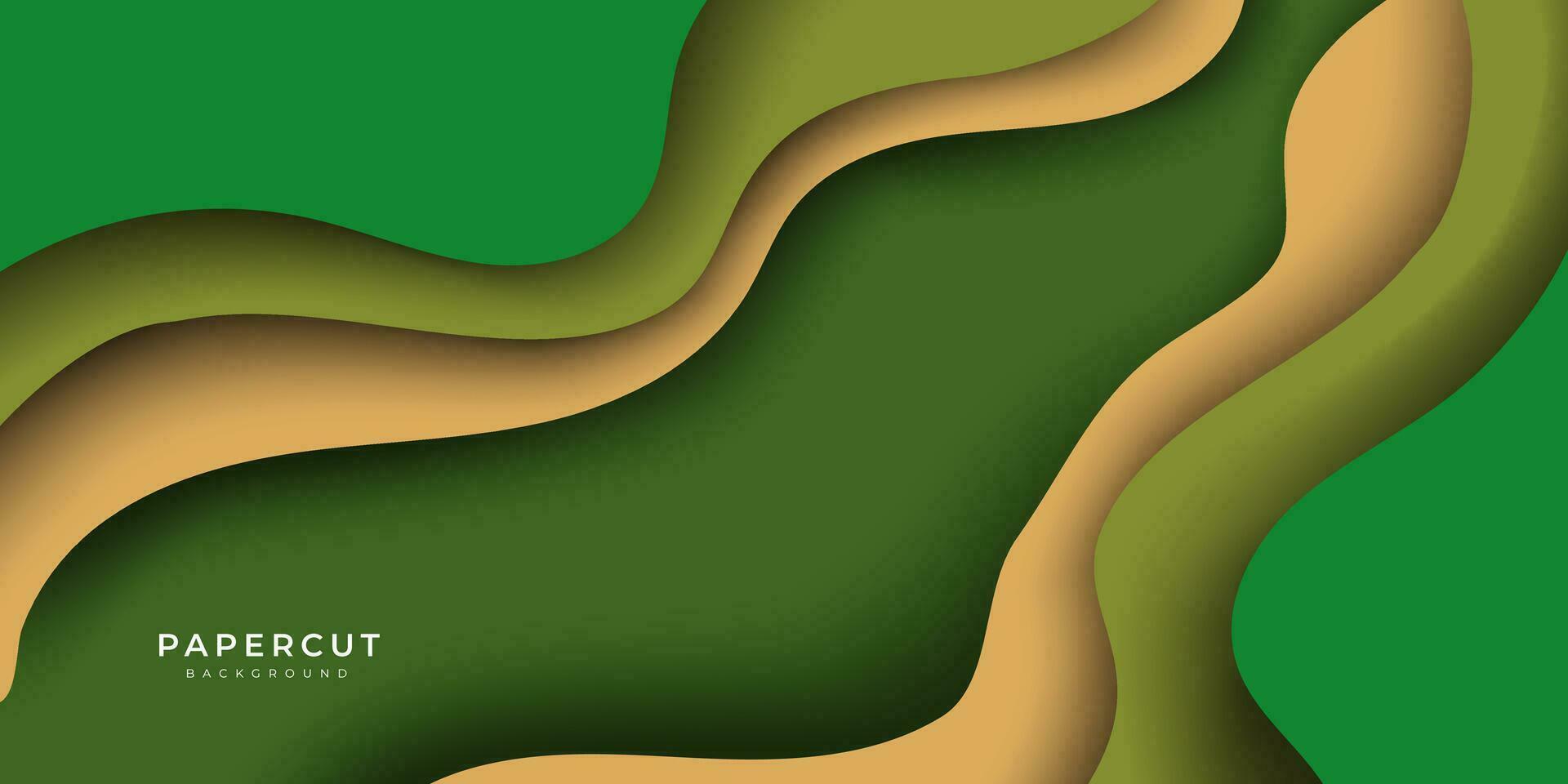 Abstract stylish green origami papercut background design vector