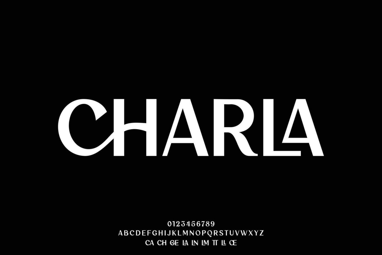 Elegant chic ligature style typeface display font vector