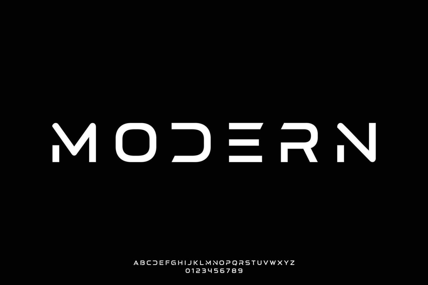 Abstract modern typeface display font vector. Unique contemporary typography style illustration vector