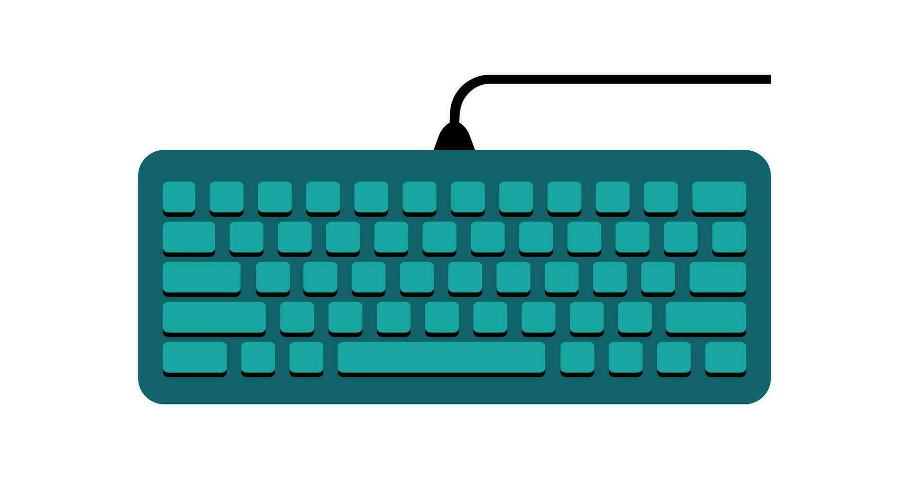 Keyboard Computer Equipment Cartoon Style Vector Illustration