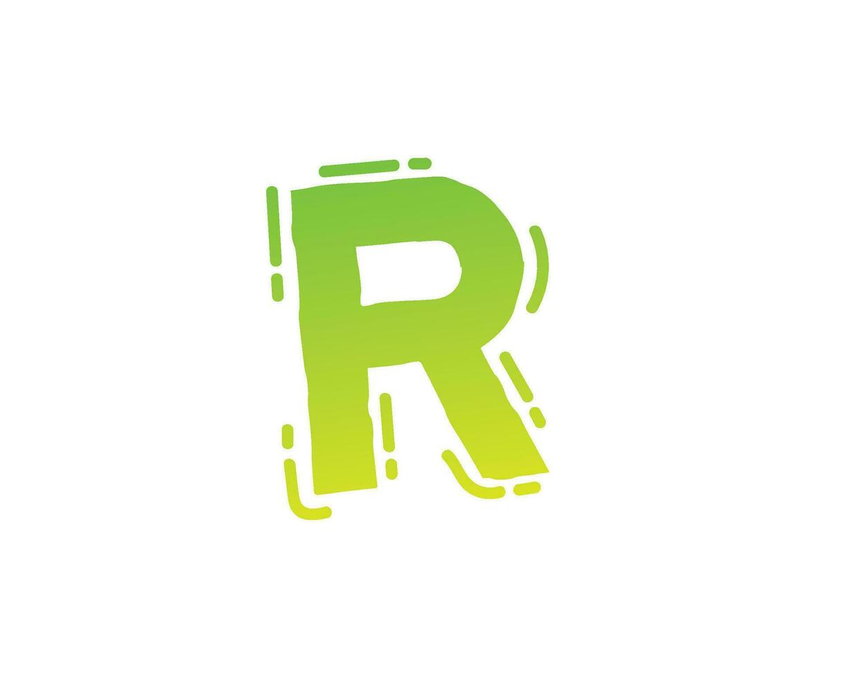 Letter R typography logo illustration vector