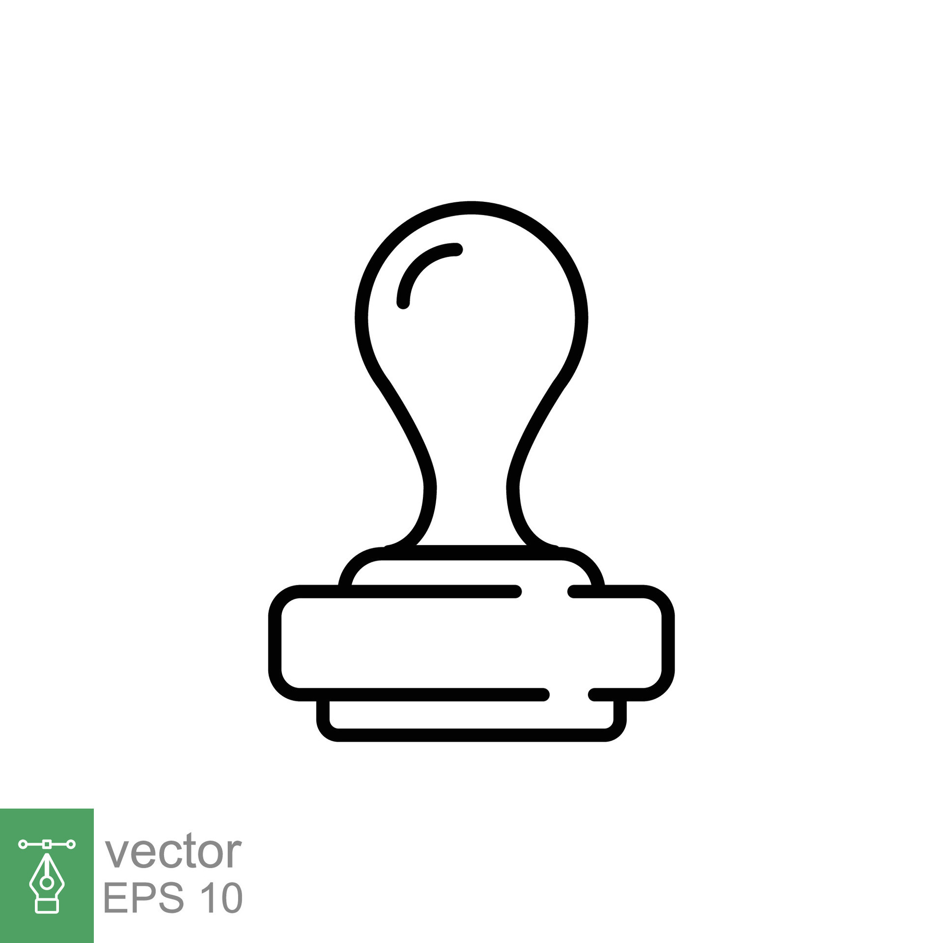 Rubber stamp icon. Simple outline style. Seal, stamper, approval
